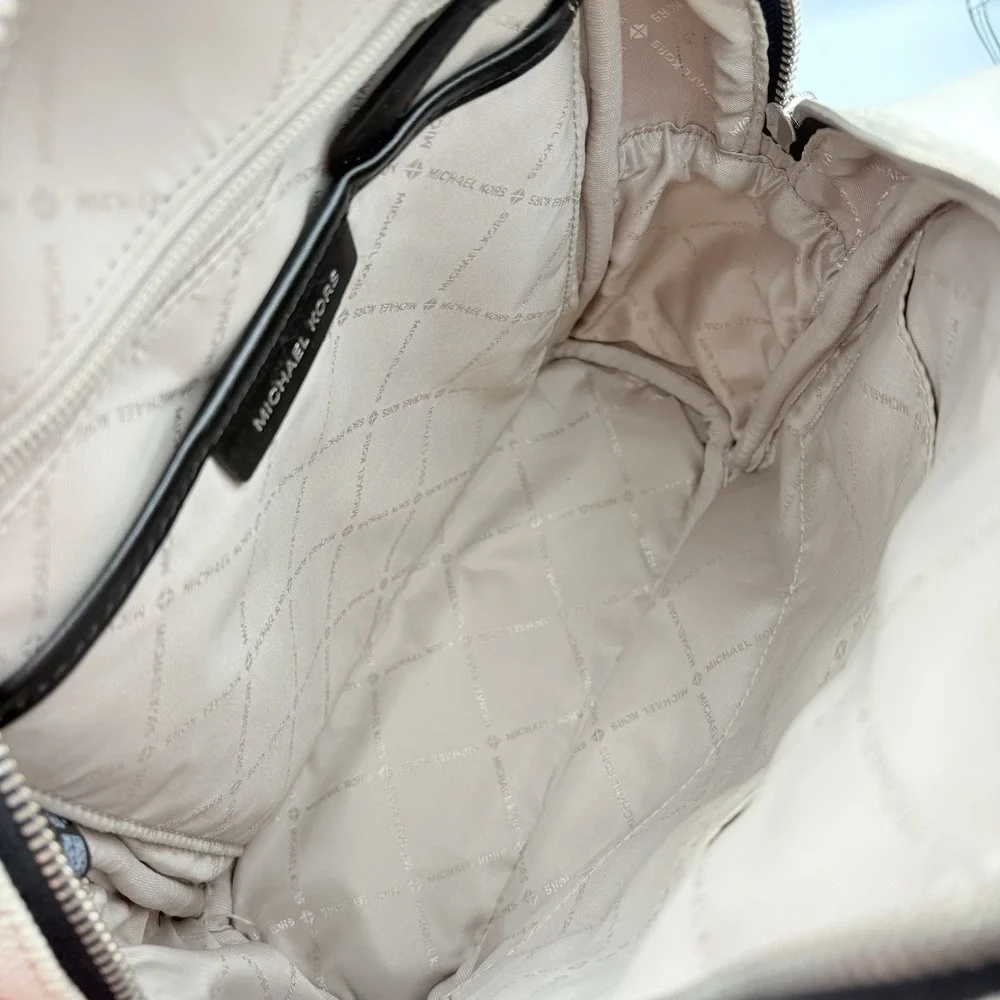 Rare Michael Kors Abbey Medium Backpack Graffiti Print Logo MK Bag MSRP $398‎